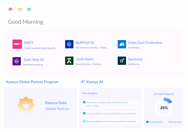 Kaseya 365 User Dashboard